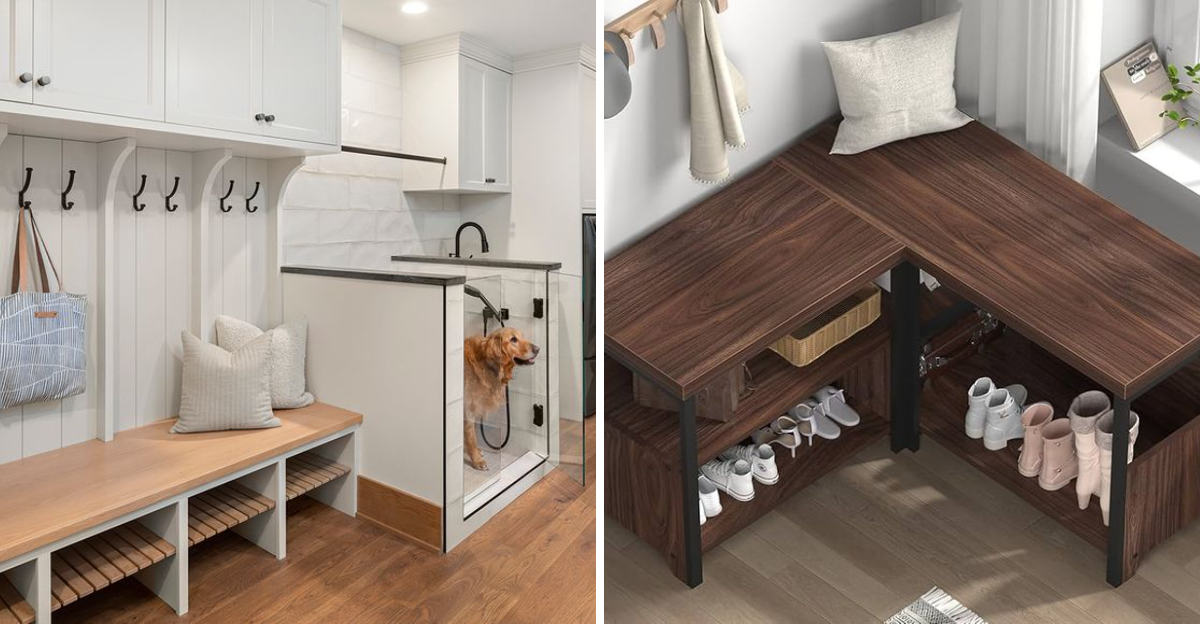 9 Houston Mudroom Benches Built For Busy Families - Decor Hint