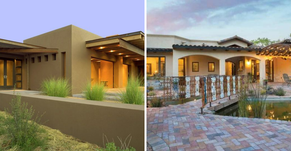 9 Santa Fe Courtyards Styled With Sunbaked Terracotta Walls - Decor Hint