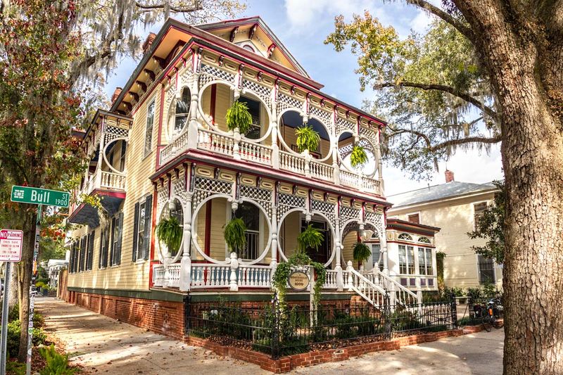 9 Savannah Squareside Homes That Feel Straight Out Of A Fairy Tale - Decor Hint The Moss-Draped Gingerbread Cottage
