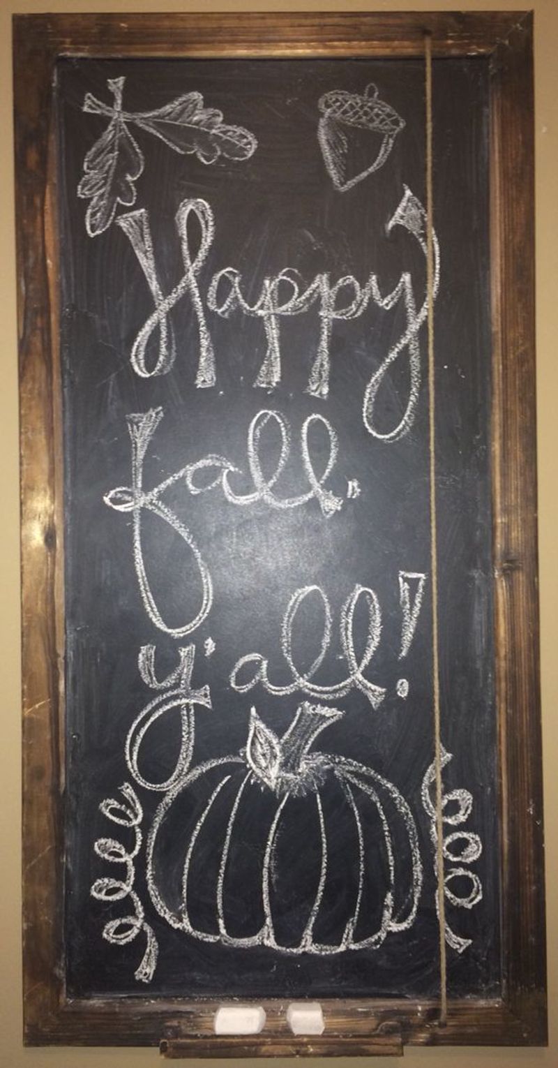 Handwritten Chalkboard Signs With Seasonal Quotes