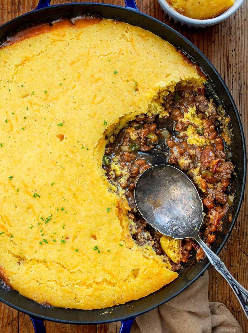 Spoonbread-Topped Buffalo Chili