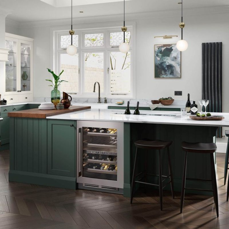 Under-Island Wine Refrigerator With Rotating Rack