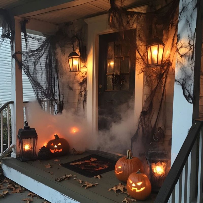 Mysterious Fog Machine Hidden Among Jack-o'-Lanterns