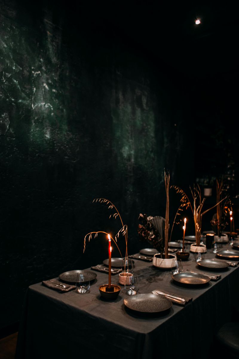 Gothic-Inspired Table Centerpieces