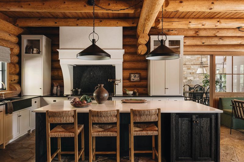 10 Colorado Cabin Kitchens That Glow With Rustic Charm - Decor Hint Butcher Block Island: Gathering Point For Mountain Meals