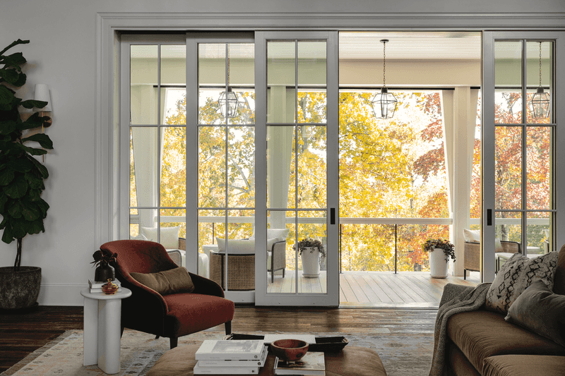 Rustic Barn Door With Glass Panels