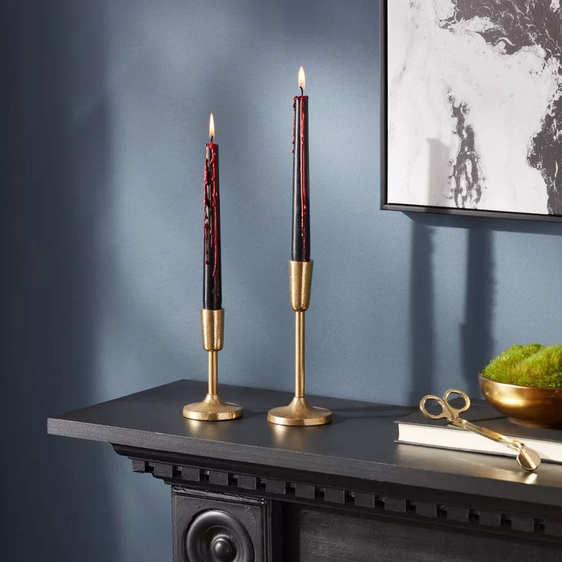 Black Candles with Gold Accents