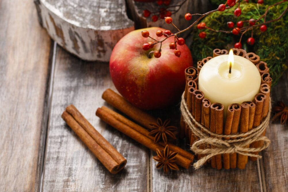 Cinnamon Stick Wrapped Candles 1 - Decor Hint