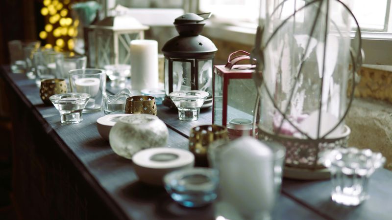 Metal Lanterns With Warm LED Lights