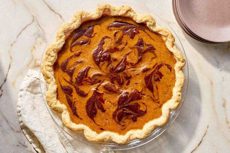 Cranberry Swirl Pumpkin Pie