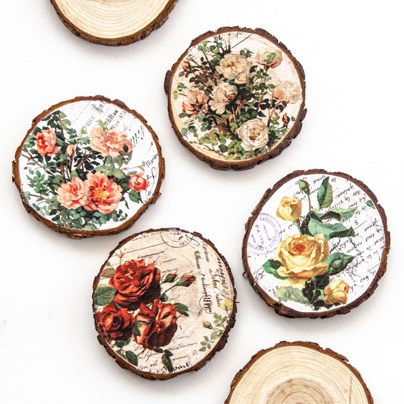 Wood Slice Coasters And Table Decor