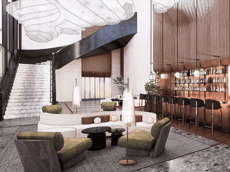 Serpentine Seating at FOUND:RE Hotel