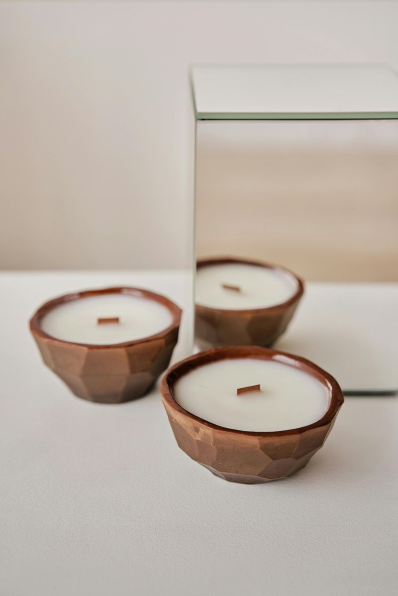 Scented Candles In Ceramic Pots