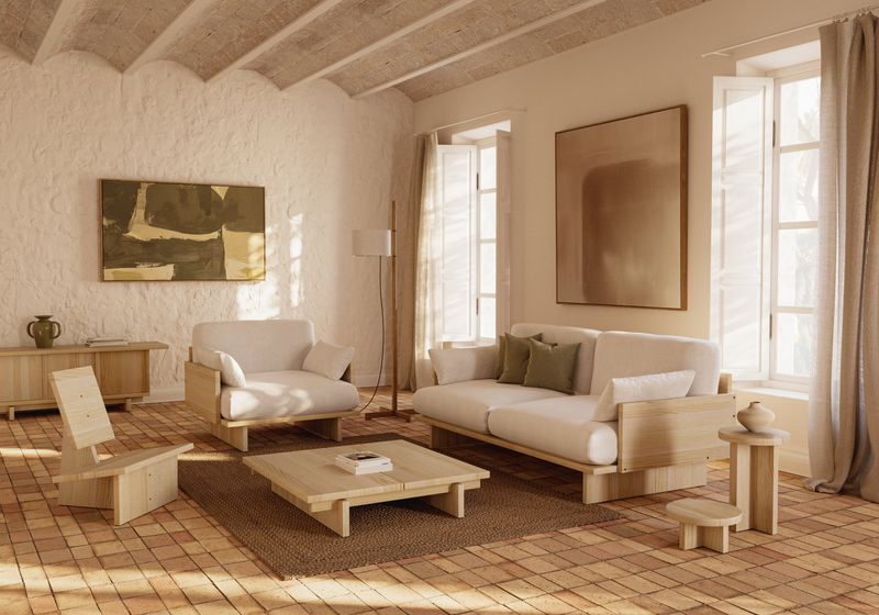 Lightwood Furniture With Soft Textures