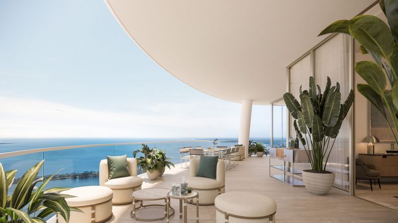 6 Miami Outdoor Patios Styled In Bold Autumn Jewel Tones - Decor Hint Brickell Sapphire Skylounge