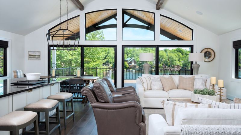 Contemporary Kitchen With Floor-To-Ceiling Windows