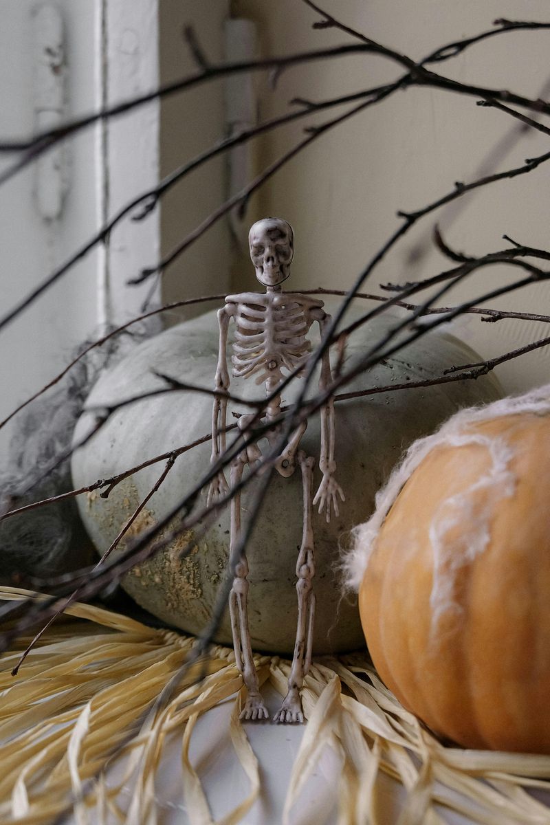 Simple Halloween Decorations That Work In Small Apartments - Decor Hint Tabletop Skeleton Or Ghost Figurines