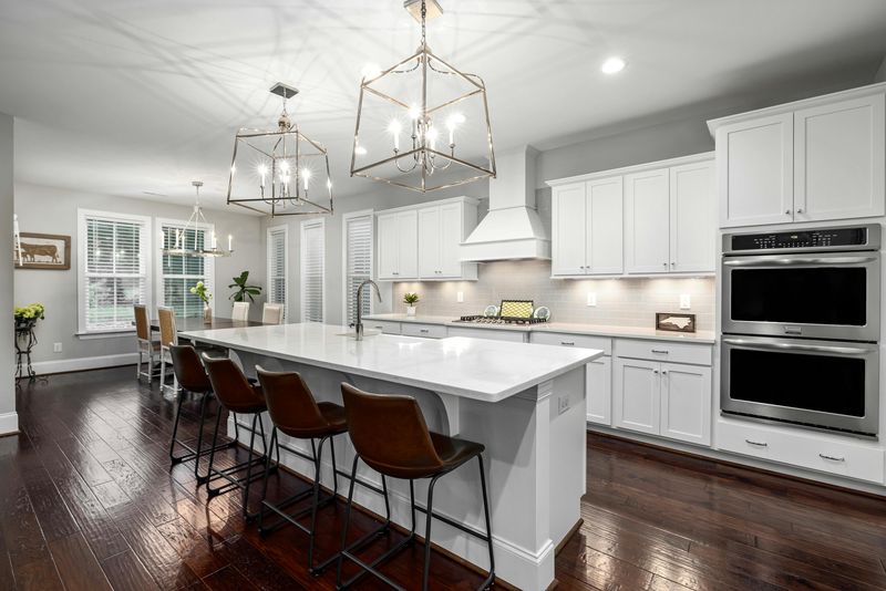 White Kitchens With Contrasting Dark Floors