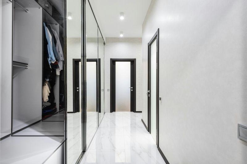 Mirrored Entryway Cabinets