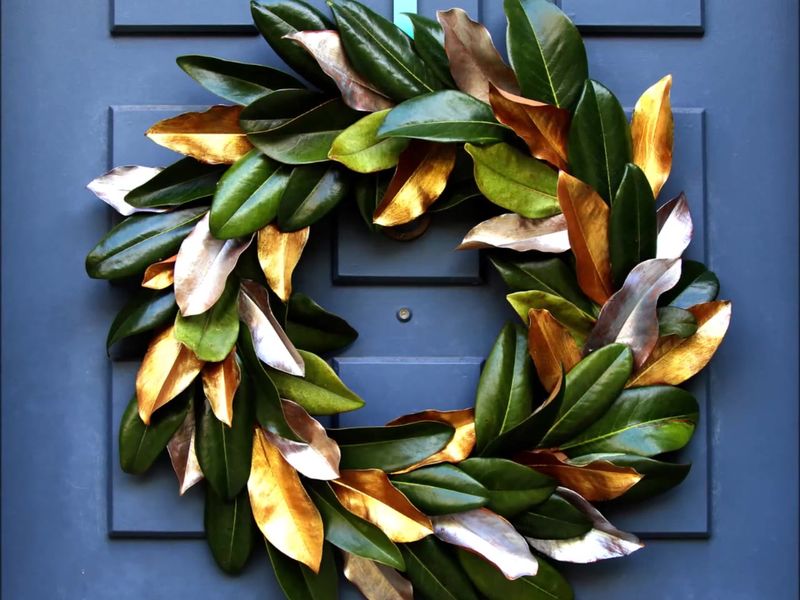 Magnolia Leaf And Spider Web Wreath