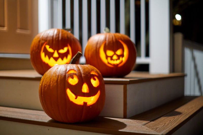 Pumpkin Stacks With Creepy Faces