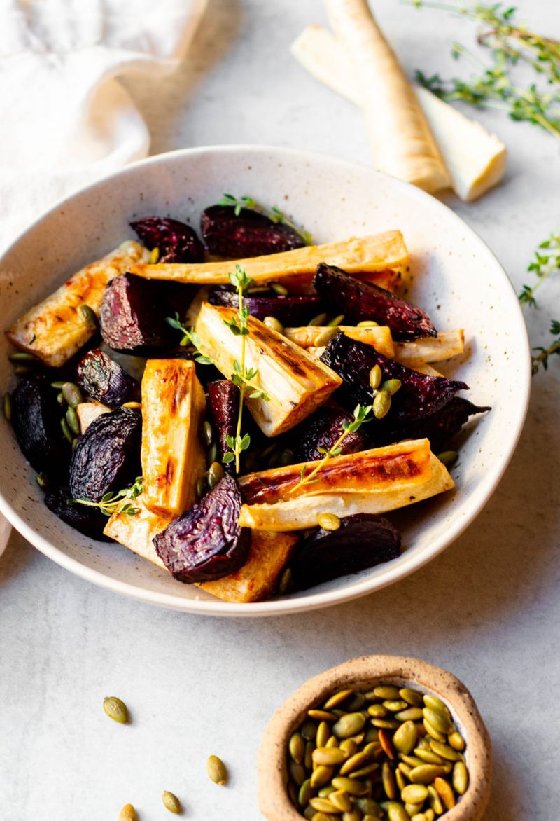 Balsamic Roasted Beets, Parsnips, And Shallots