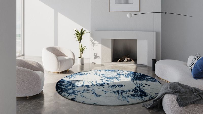Rounded Area Rugs Defining Conversation Zones