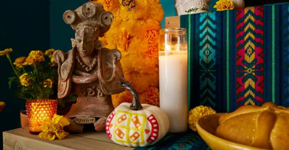 Day Of The Dead Meets Halloween As Vibrant Porch Displays Light Up New Mexico - Decor Hint