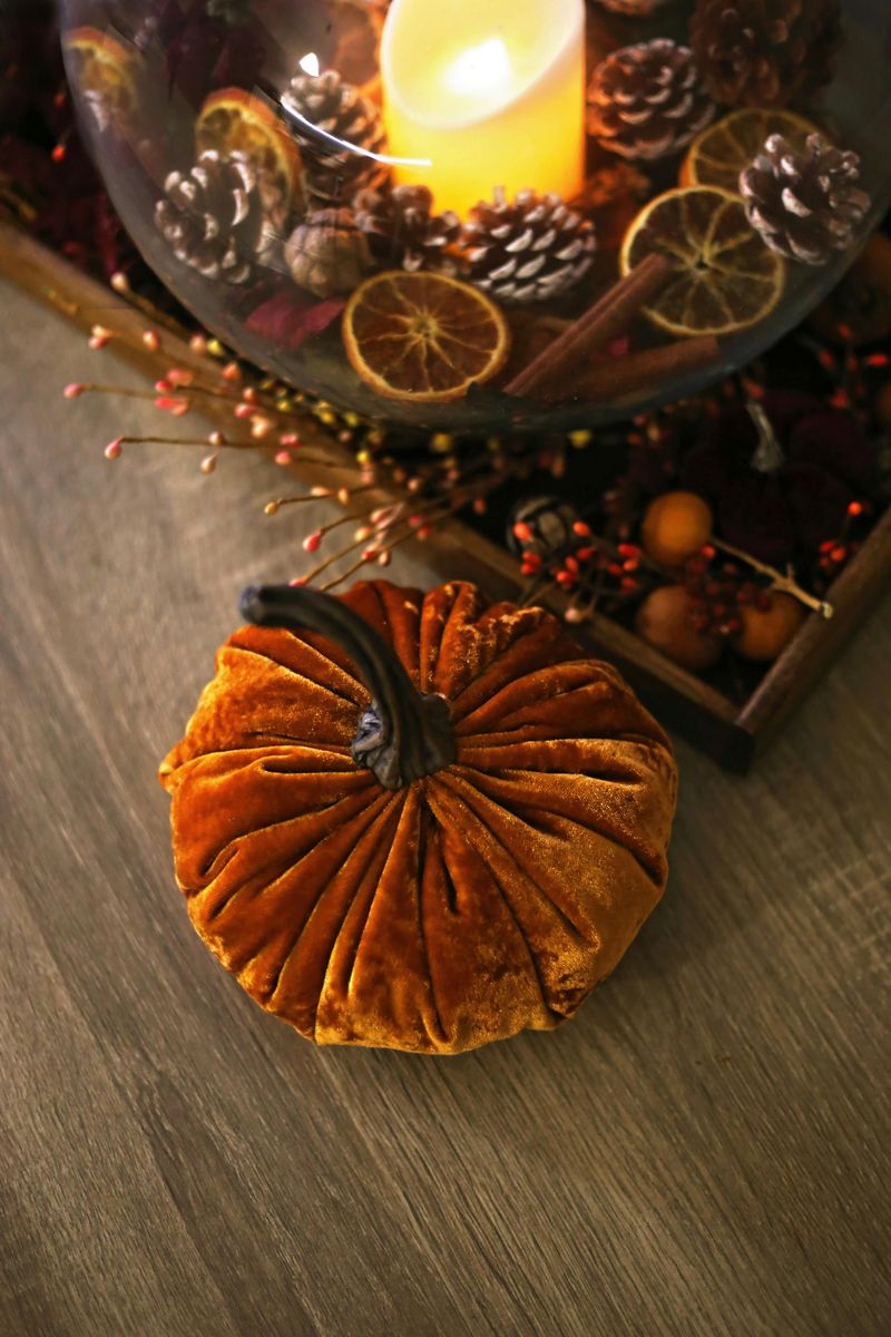 Velvet-Covered Pumpkins