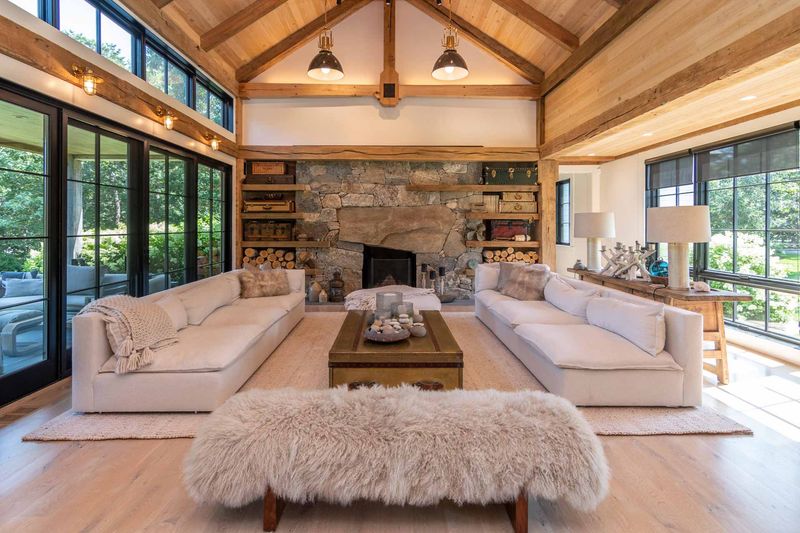 Stone Fireplaces With Beach Finds