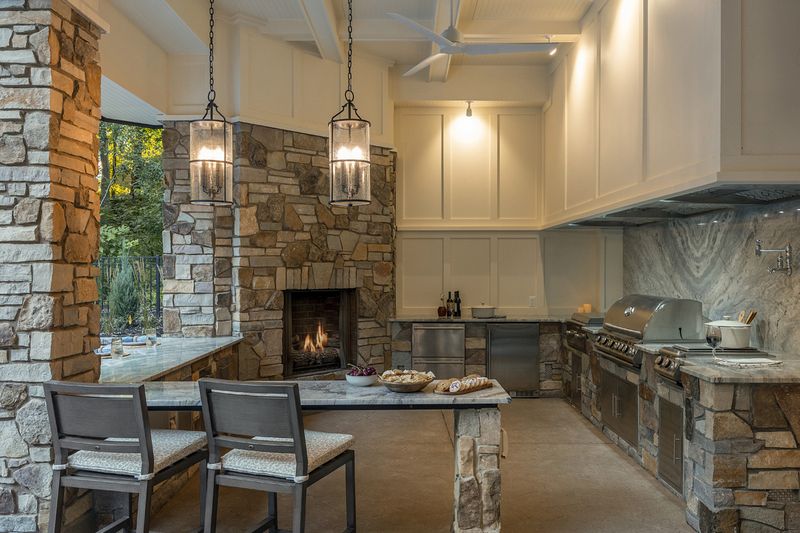 Kitchen With Outdoor Access And Indoor Stone Hearth