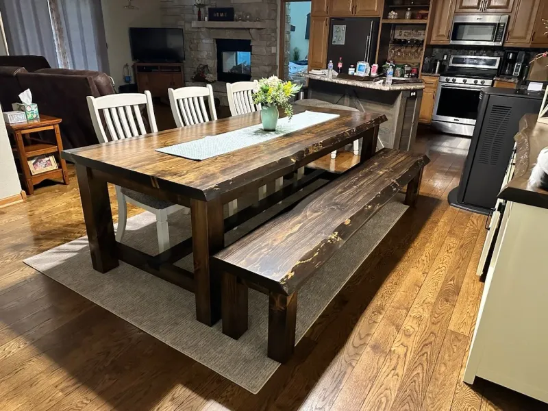 Farmhouse Table With Bench Seating