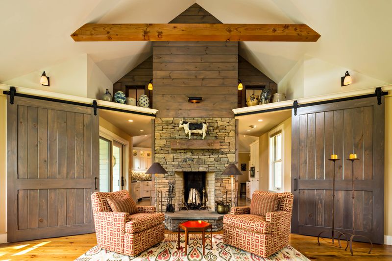 Rustic Barn Door With Metal Accents
