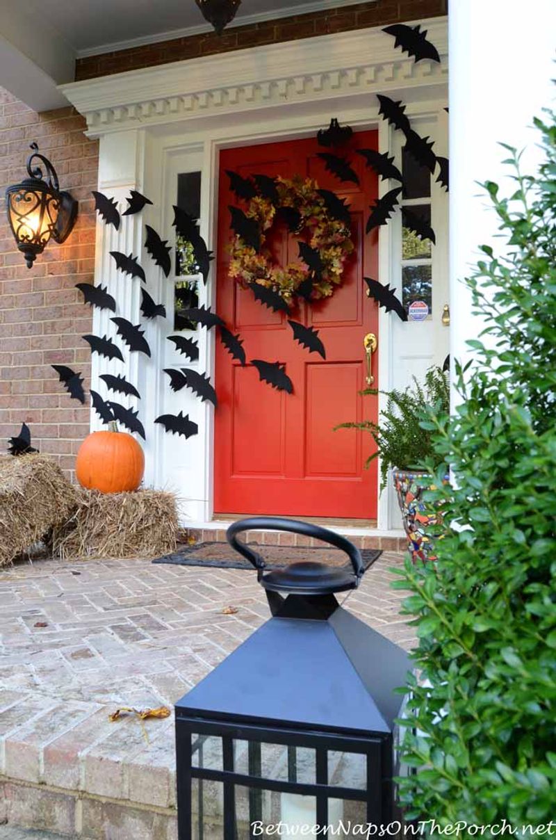 Simple Bat Silhouettes On The Front Door