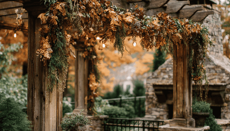 Autumn Leaf Garlands Across Doorways