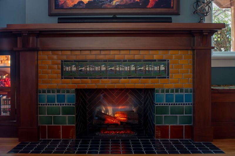 9 Dallas Fireplace Makeover Ideas That Keep The Brick - Decor Hint Accent Tile Integration