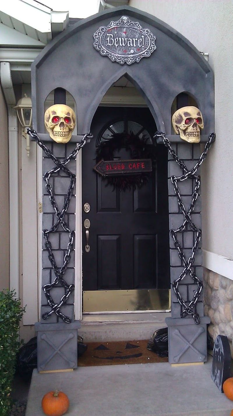 Gothic Door Cover With Cemetery Scene