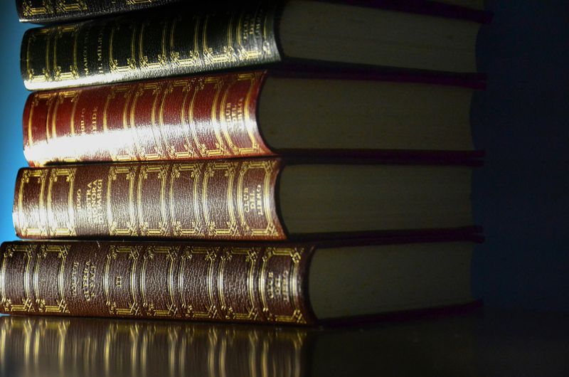 Old Books with Leather Bindings