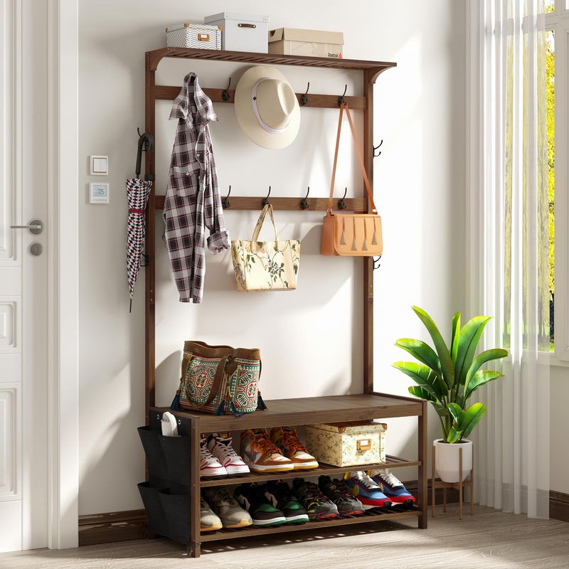 Entryway Bench and Coat Storage