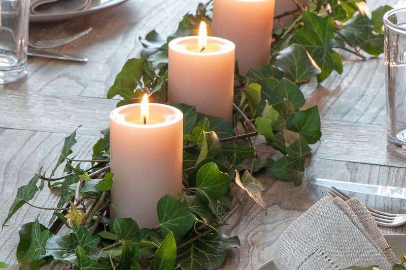 Ivy Trails Around Candleholders