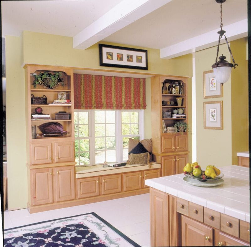 Cozy Honey-Oak Window Seats