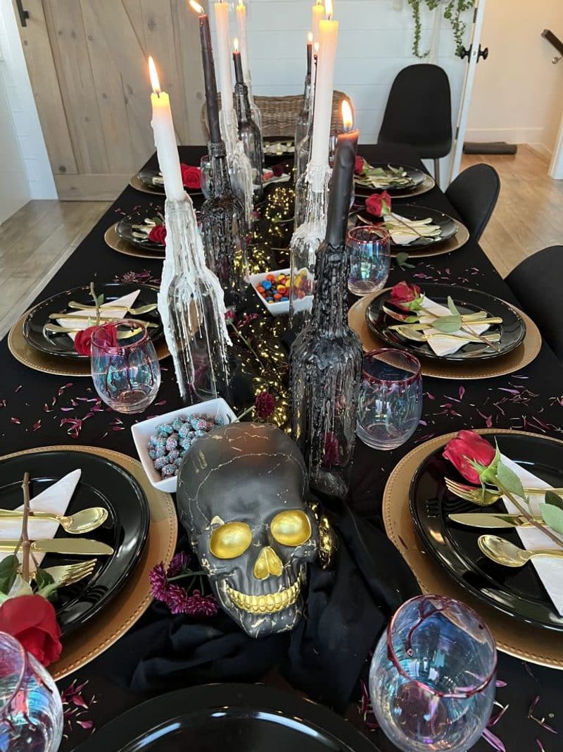 Red Clay Pottery Halloween Tablescape
