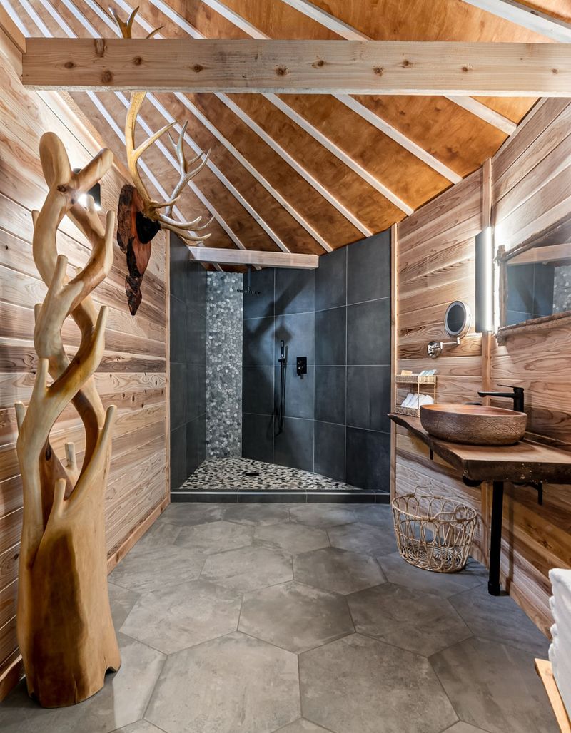 Mount Rainier Rustic Cabin Bathroom