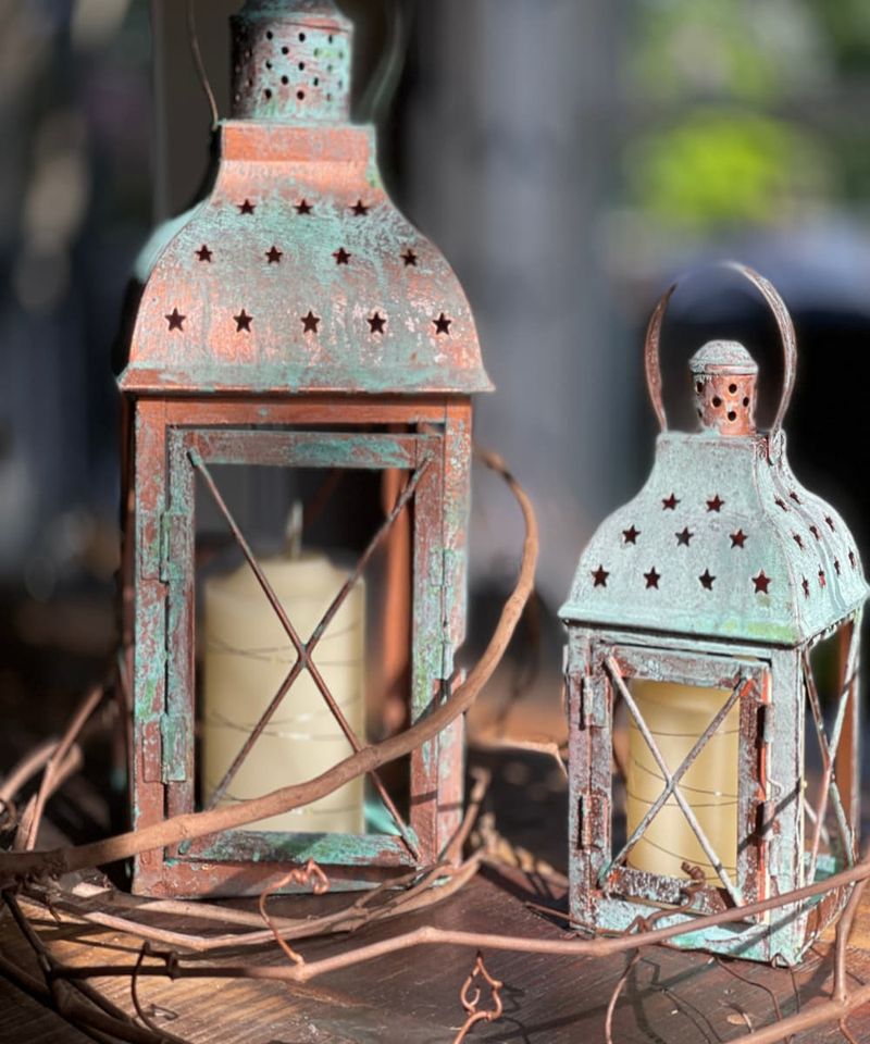Handcrafted Copper Lanterns With Patina Finish