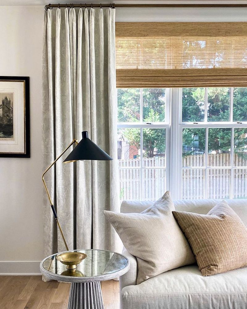 8 Boston Brownstone Window Treatments That Keep The Light Flowing - Decor Hint Woven Wood Blinds
