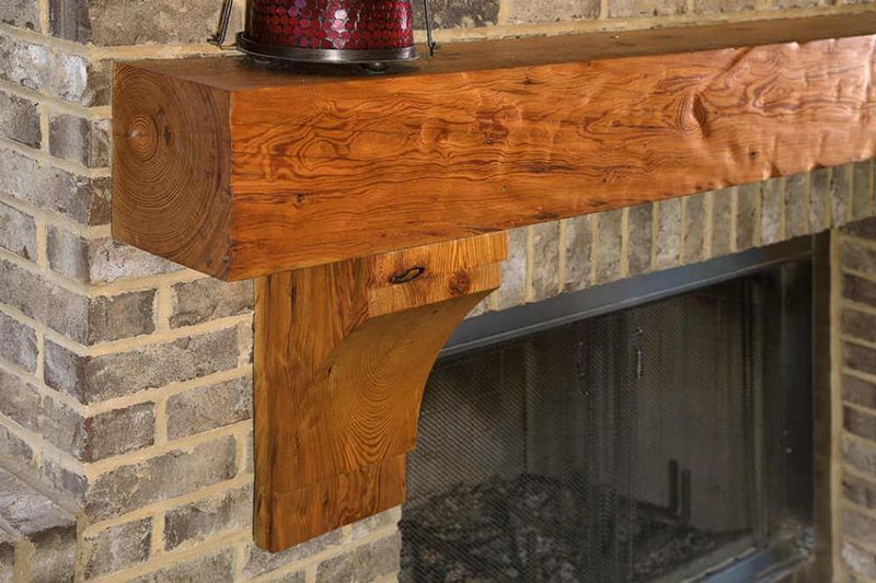 9 Dallas Fireplace Makeover Ideas That Keep The Brick - Decor Hint Floating Wood Mantel Addition