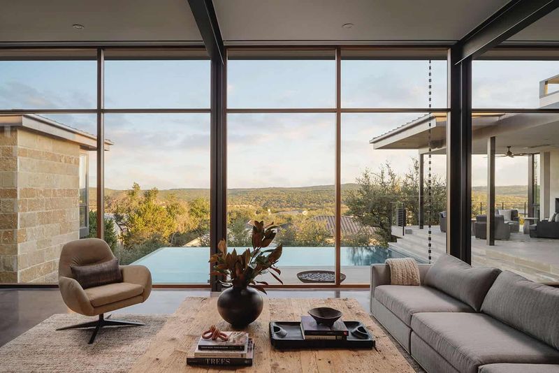 Sliding Glass Doors with Ranch Views