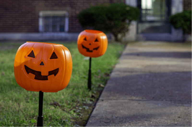 Solar-Powered Jack-o'-Lantern Path Lights