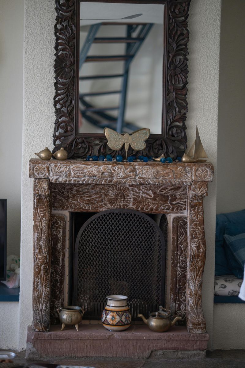 Weathered Or Distressed Wood Mantel