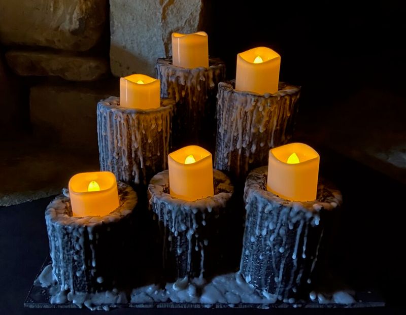 Candles With Dripping Black Wax